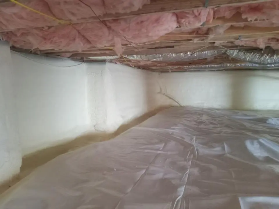 Crawl space encapsulation with closed-cell spray foam for Attic Insulation in Carolina Forest